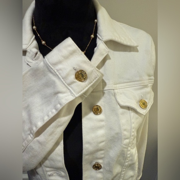 MICHAEL KORS point collar stretch white denim jacket - Picture 4 of 9